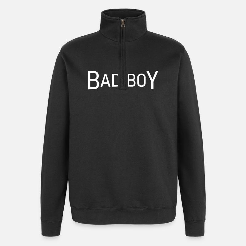 Mauvais garçon - Sweat à zip 1/4 - noir