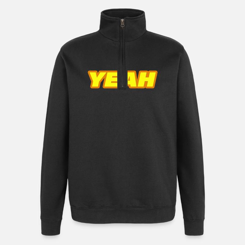 YEAH - Quarter-Zip-Sweatshirt - Schwarz