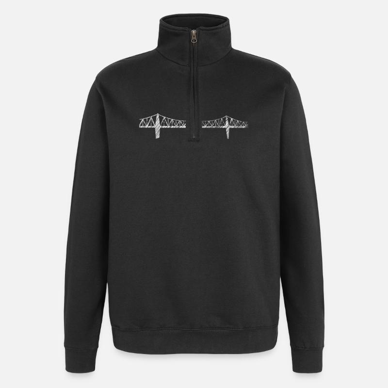 Rendsburg Hochbrücke Kanal - Quarter-Zip-Sweatshirt - Schwarz