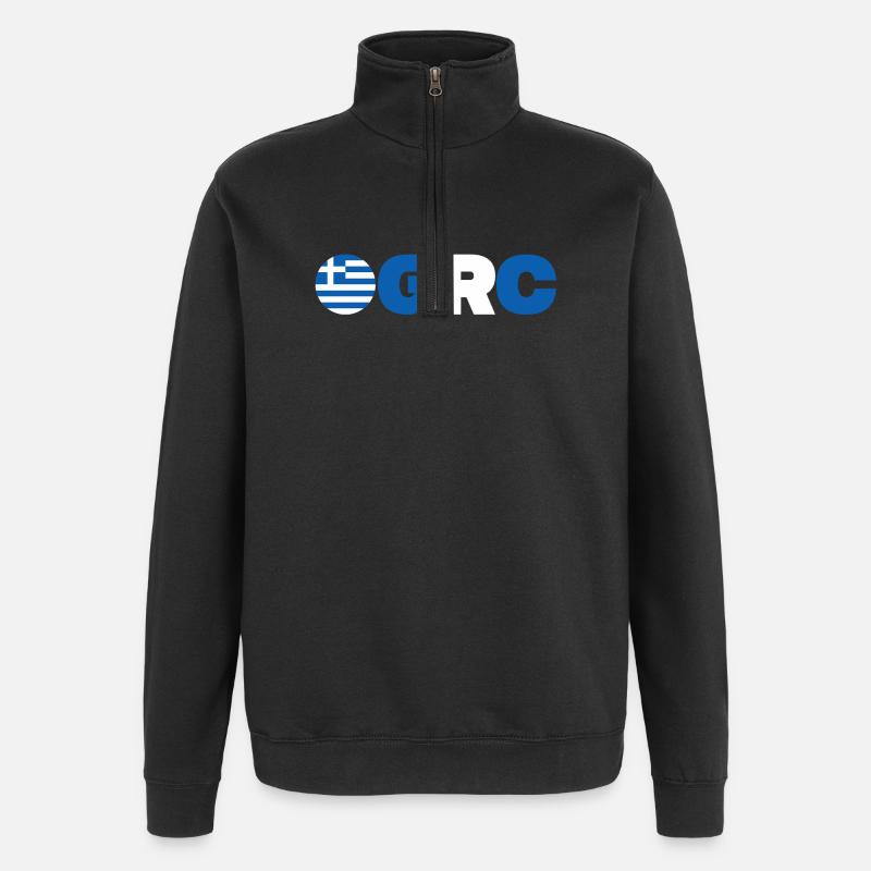 Grèce - Sweat à zip 1/4 - noir