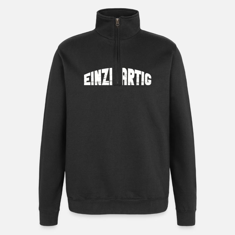 Unique - Sweat à zip 1/4 - noir