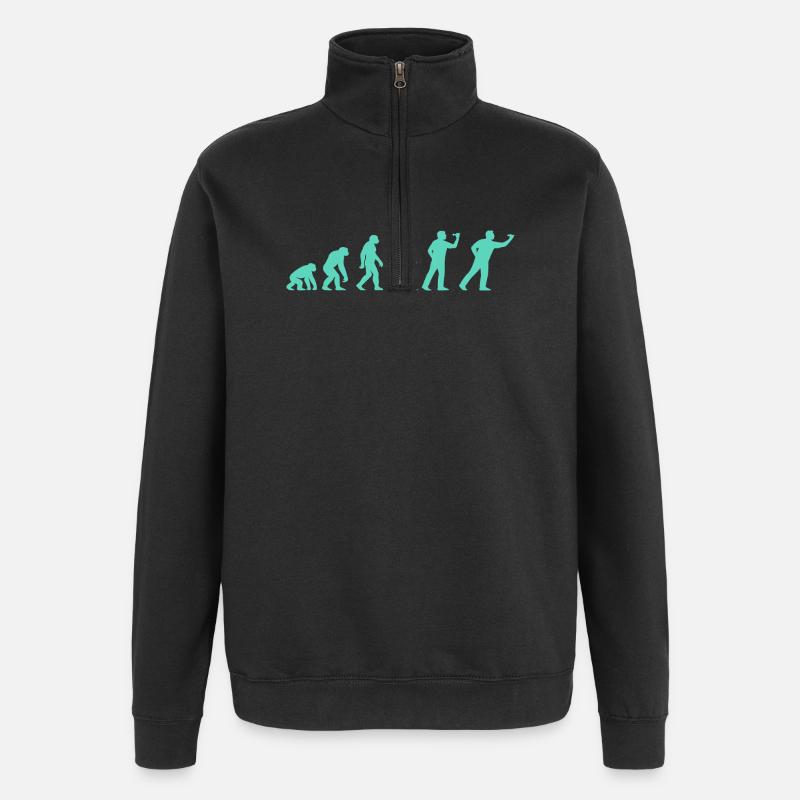Menschheitsstufen Evolution - Quarter-Zip-Sweatshirt - Schwarz