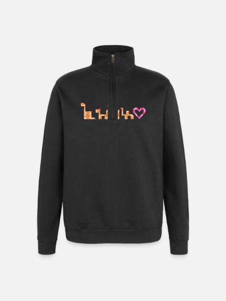 Triangle Creatures – From Snake to Camel - Quarter-Zip-Sweatshirt - Schwarz