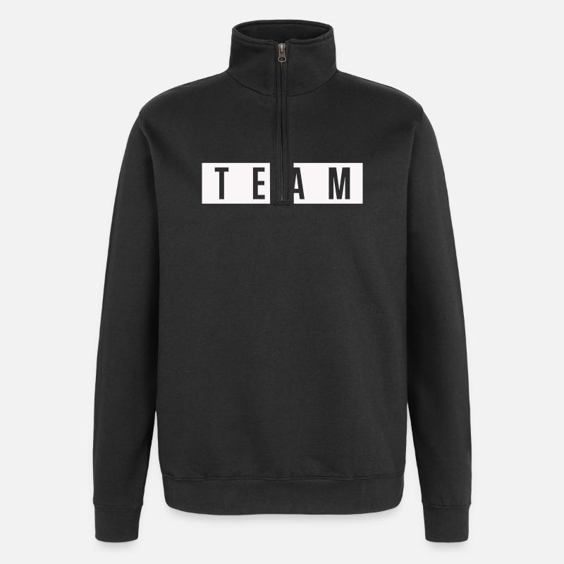 TEAM Lettres majuscules - Sweat à zip 1/4 - noir