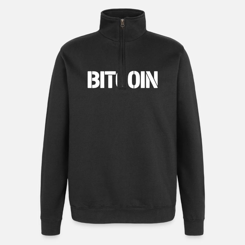 Pochoir de lettrage Bitcoin Clean - Sweat à zip 1/4 - noir