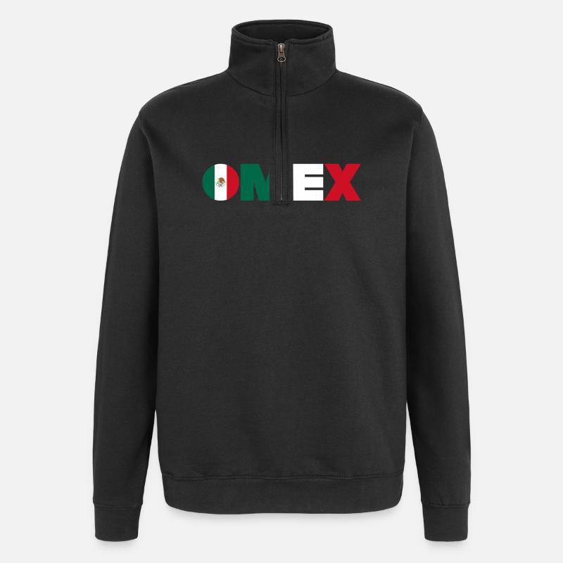 MÉXIQUE - Sweat à zip 1/4 - noir