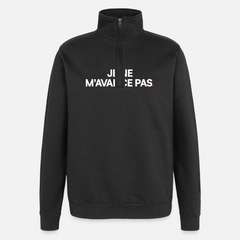 Je ne m'avance pas - Sweat à zip 1/4 - noir
