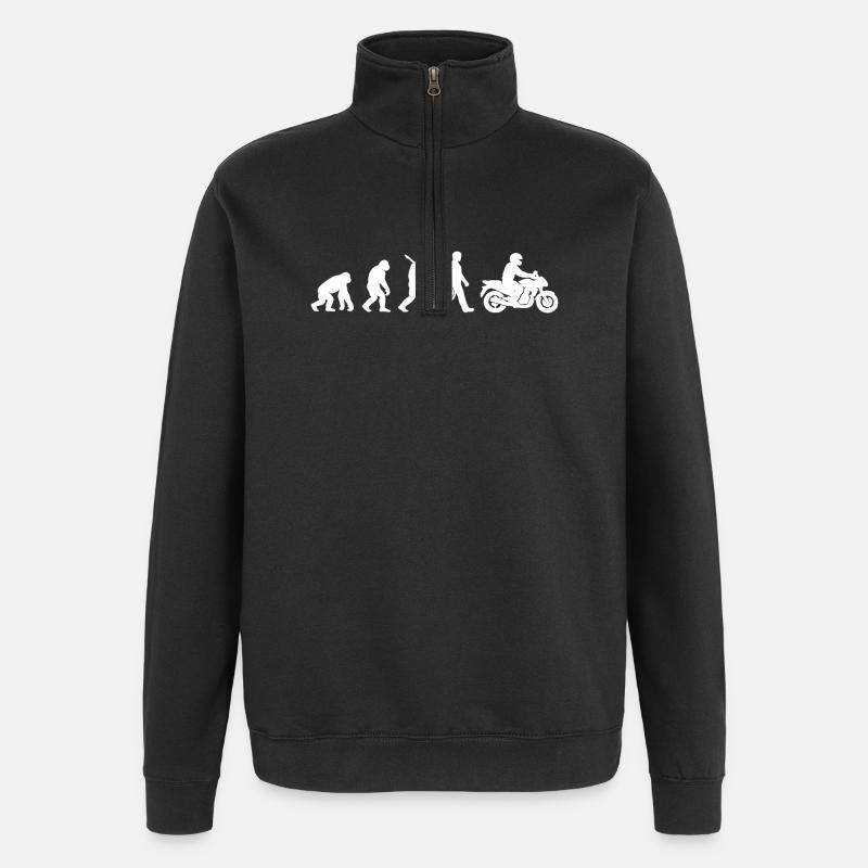 Evolution to a motorcycle - Quarter-Zip Sweatshirt - black