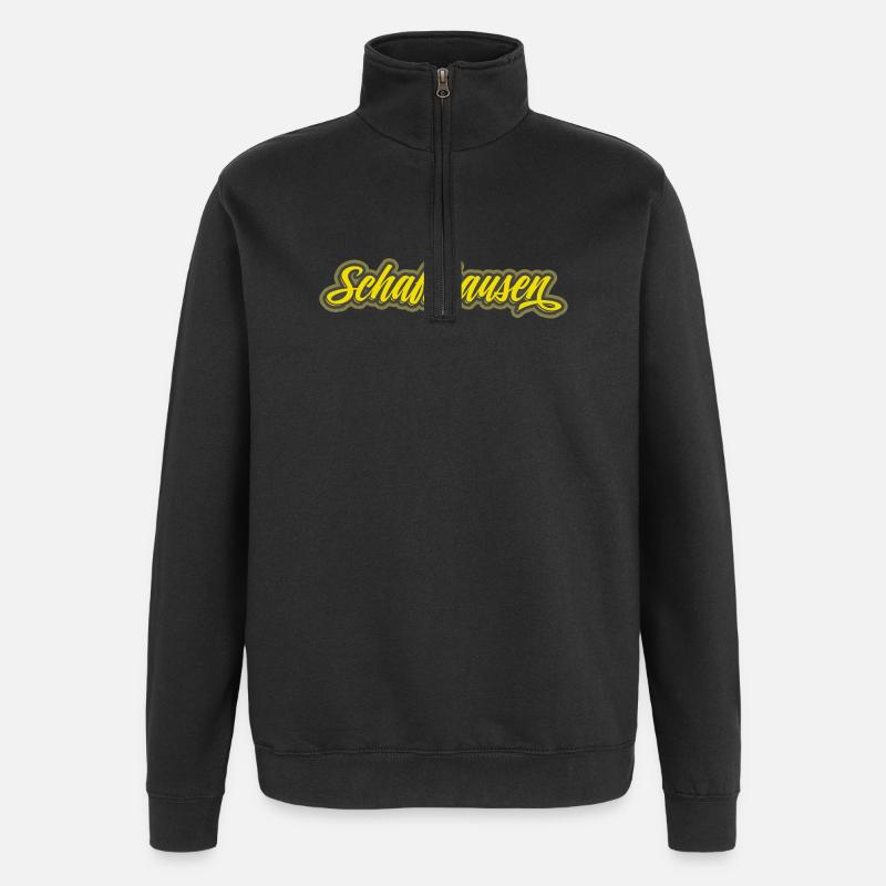 Schaffhausen Script Schriftzug - Quarter-Zip-Sweatshirt - Schwarz