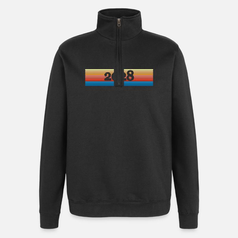 2028 - Sweat à zip 1/4 - noir