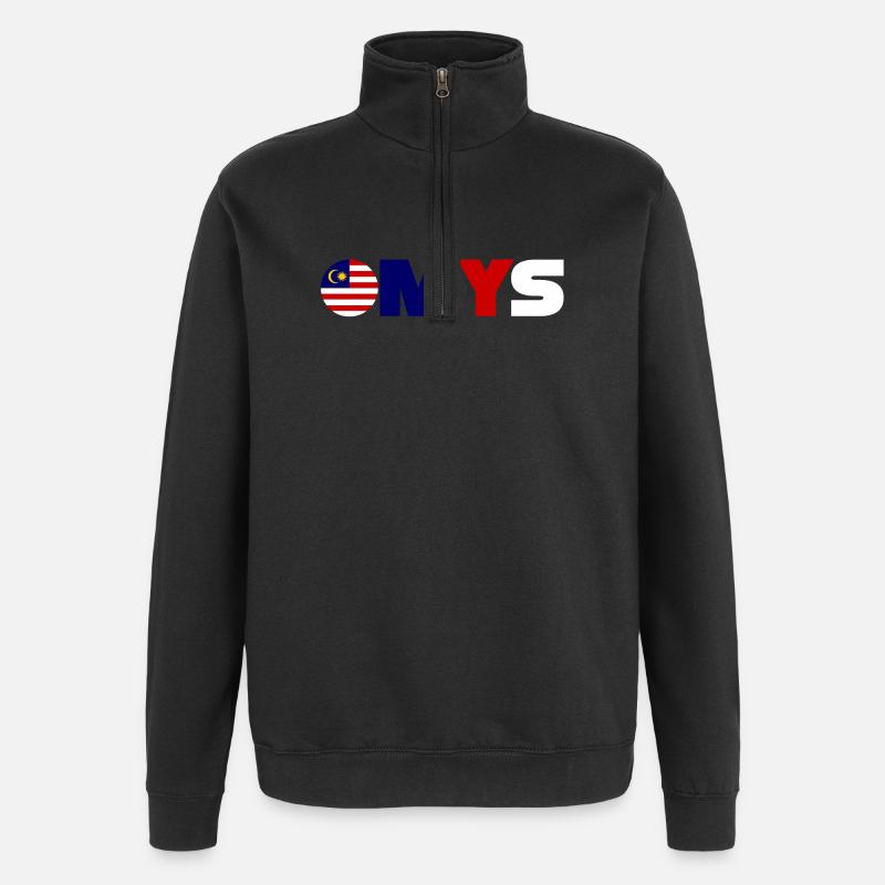 Malaysien - Quarter-Zip-Sweatshirt - Schwarz