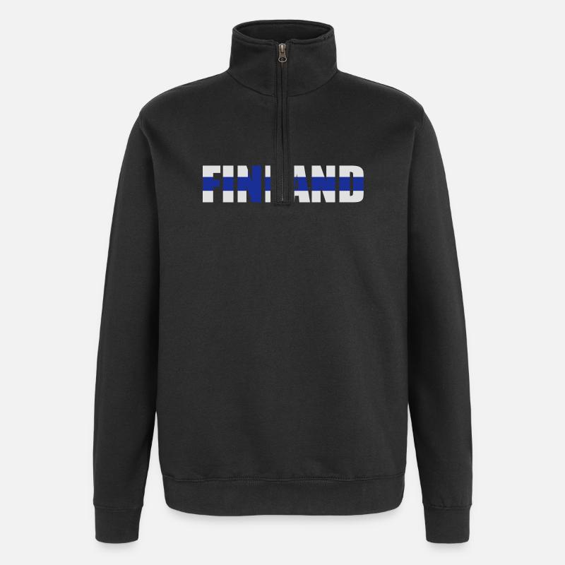 Finnland - Quarter-Zip-Sweatshirt - Schwarz