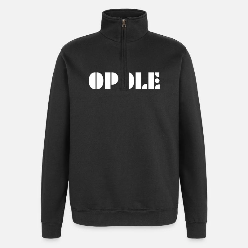 OPOLE - Sweat à zip 1/4 - noir