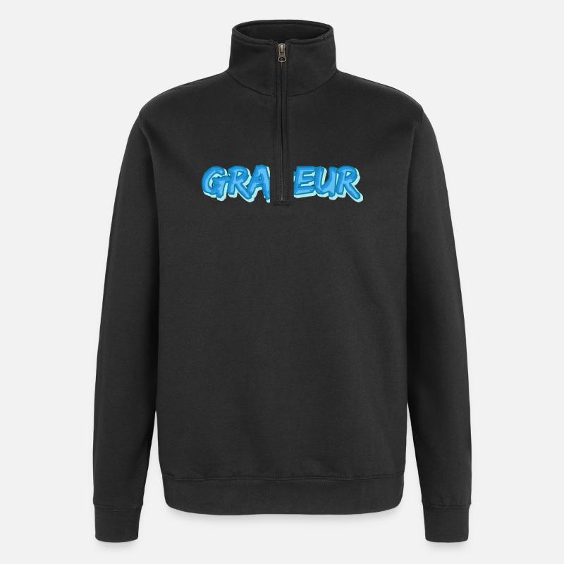 Le graveur comme métier - Sweat à zip 1/4 - noir