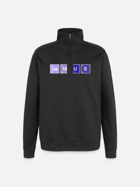 Genius Nerd Geek - Quarter-Zip Sweatshirt - black