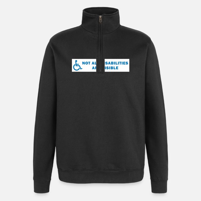 Not All Disabilities Are Visible - Quarter-Zip Sweatshirt - black