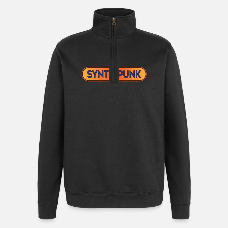 Synth Punk Crest - Sweat à zip 1/4 - noir