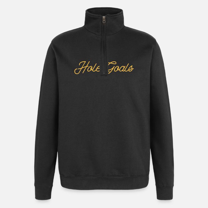 Hole Goals Golf Saying - Quarter-Zip Sweatshirt - black