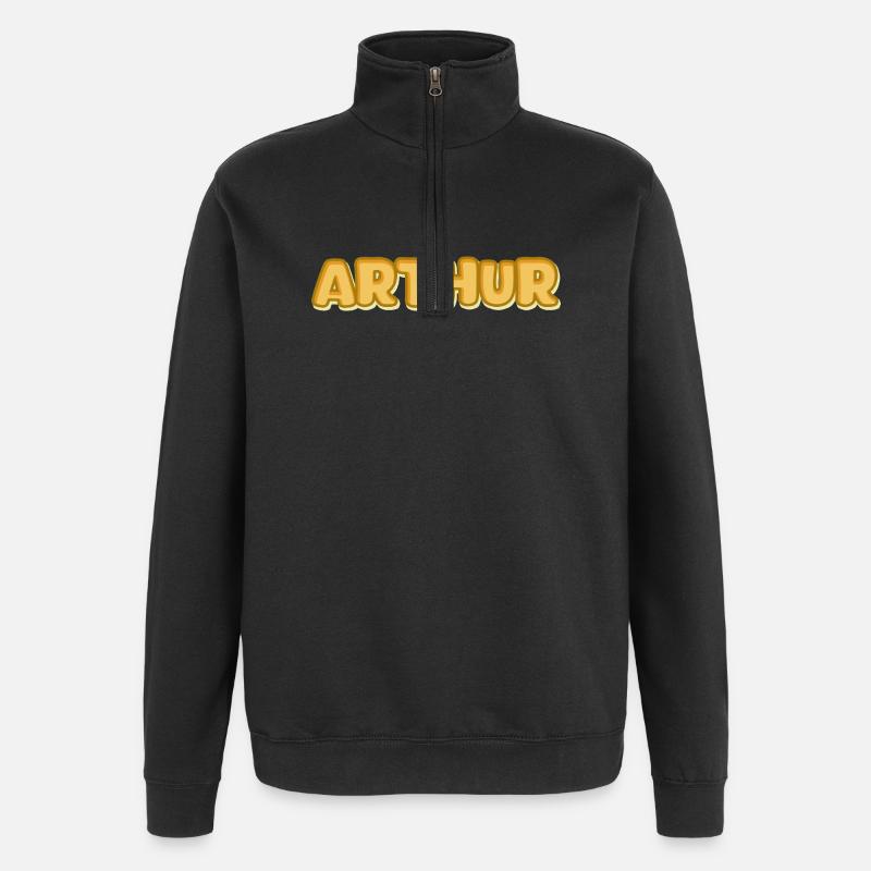 Cadeau pour Arthur - Sweat à zip 1/4 - noir