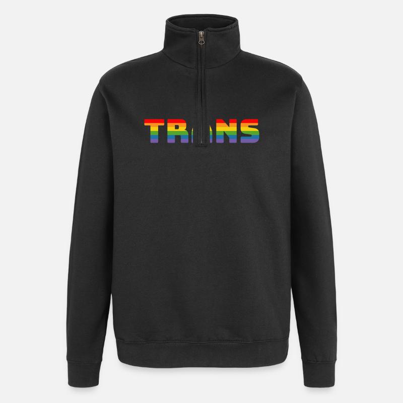 Rainbow Trans - Quarter-Zip Sweatshirt - black