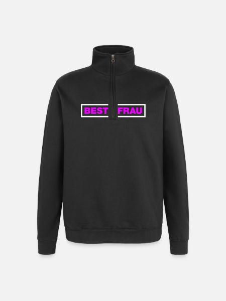 Beste Frau - Quarter-Zip-Sweatshirt - Schwarz