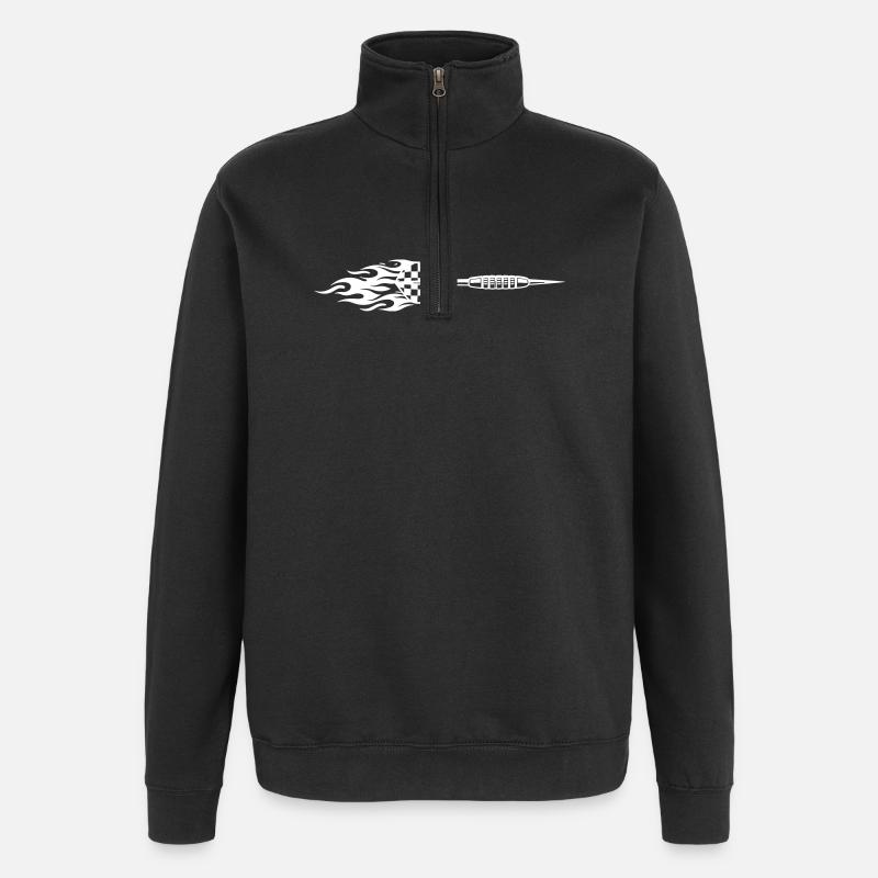 Dart Symbol Fire - Quarter-Zip Sweatshirt - black