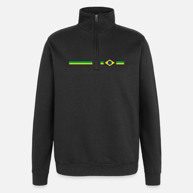 Brasilien-Design-Logo - Quarter-Zip-Sweatshirt - Schwarz