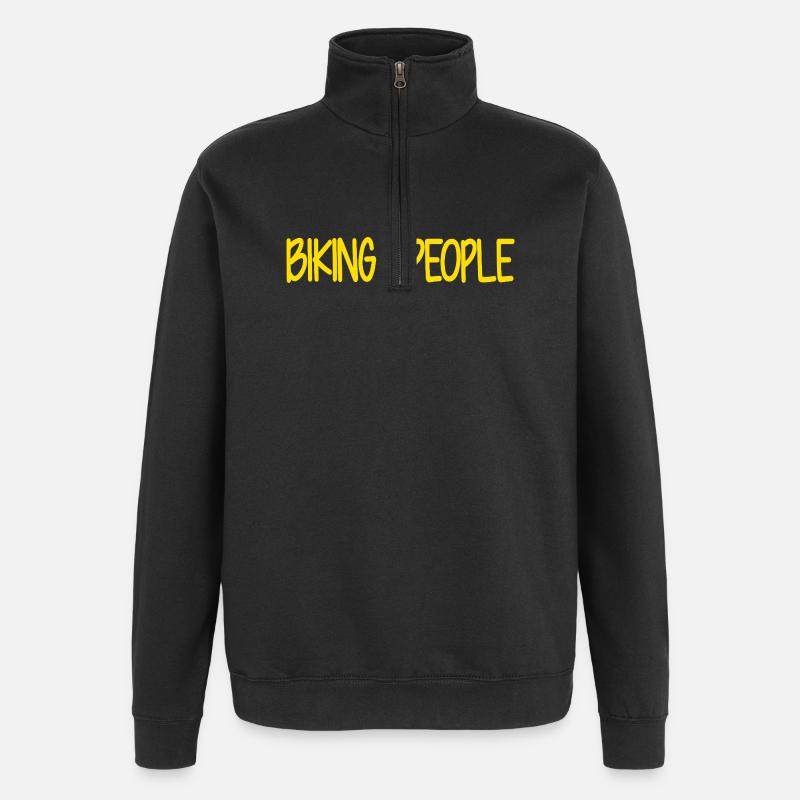 Vélo>Les gens disent drôle « vélo » - Sweat à zip 1/4 - noir