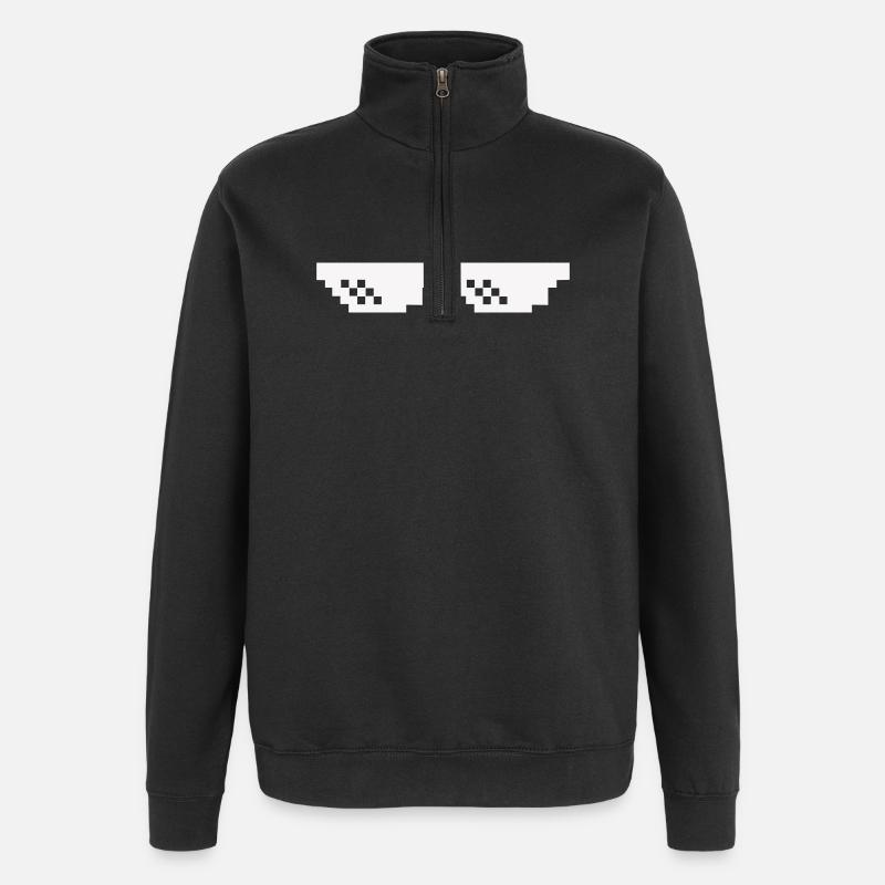 Pixel sunglasses - Quarter-Zip Sweatshirt - black