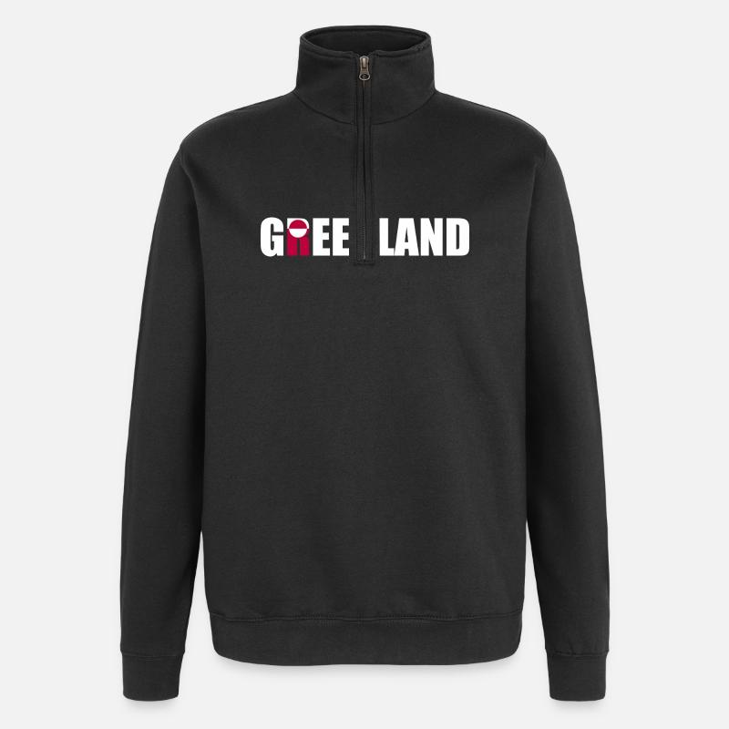 Grønland - Danmark - Danmark - Dänemark - Sweatshirt med 1/4 lynlås - sort