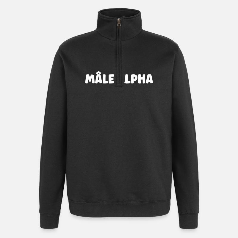 Alphamännchen - Quarter-Zip-Sweatshirt - Schwarz
