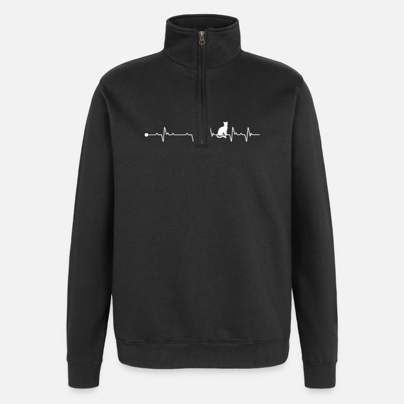 Chat sur la ligne Pulse - Sweat à zip 1/4 - noir