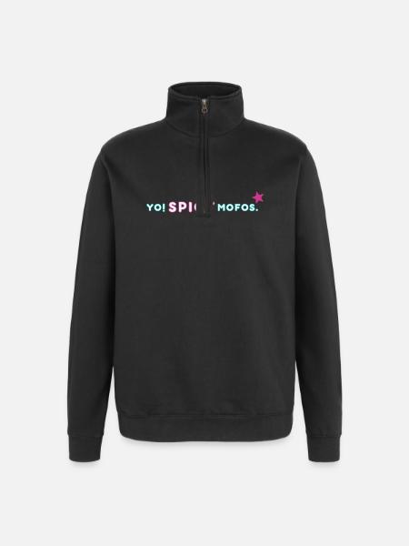 Yo! Spicy. | Retro Y2K Style - Quarter-Zip Sweatshirt - black
