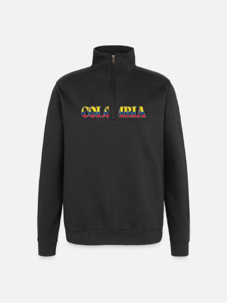 Colombian Flag Colombia Love - Quarter-Zip Sweatshirt - black