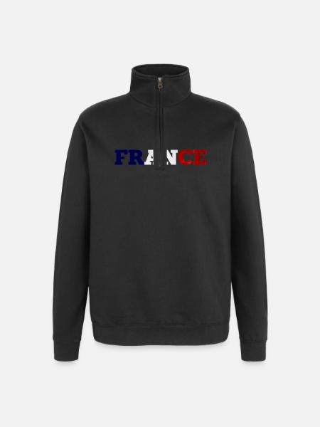 France - Sweat à zip 1/4 - noir