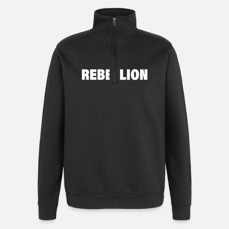Rébellion - Sweat à zip 1/4 - noir