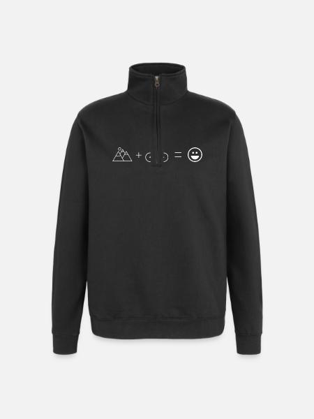 Mountainbike smil bjerge MTB smil landevejscykel - Sweatshirt med 1/4 lynlås - sort