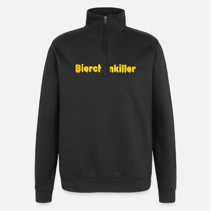 Bierchenkiller, Biertrinker, Bierchen, Bier - Quarter-Zip-Sweatshirt - Schwarz