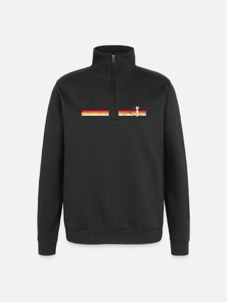 Golf Sunset Silhouette Tee - Quarter-Zip Sweatshirt - black