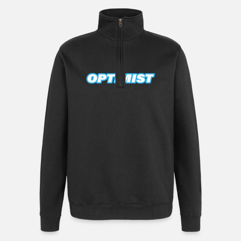 optimiste - Sweat à zip 1/4 - noir