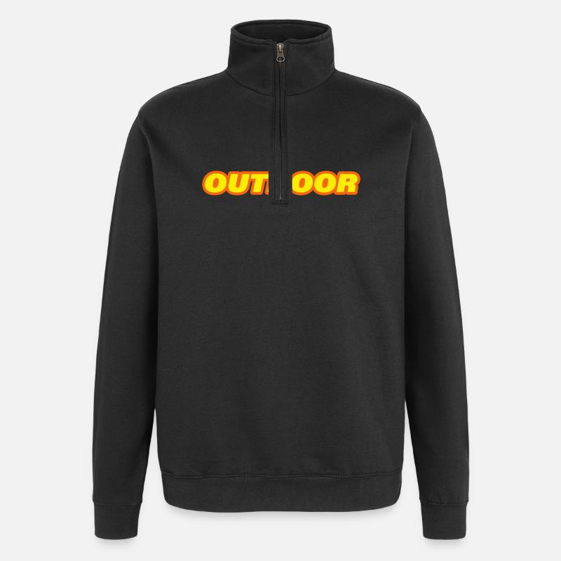 EXTÉRIEUR - Sweat à zip 1/4 - noir