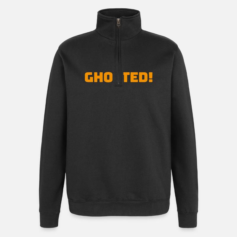 Ghosted_Orange - Sweat à zip 1/4 - noir