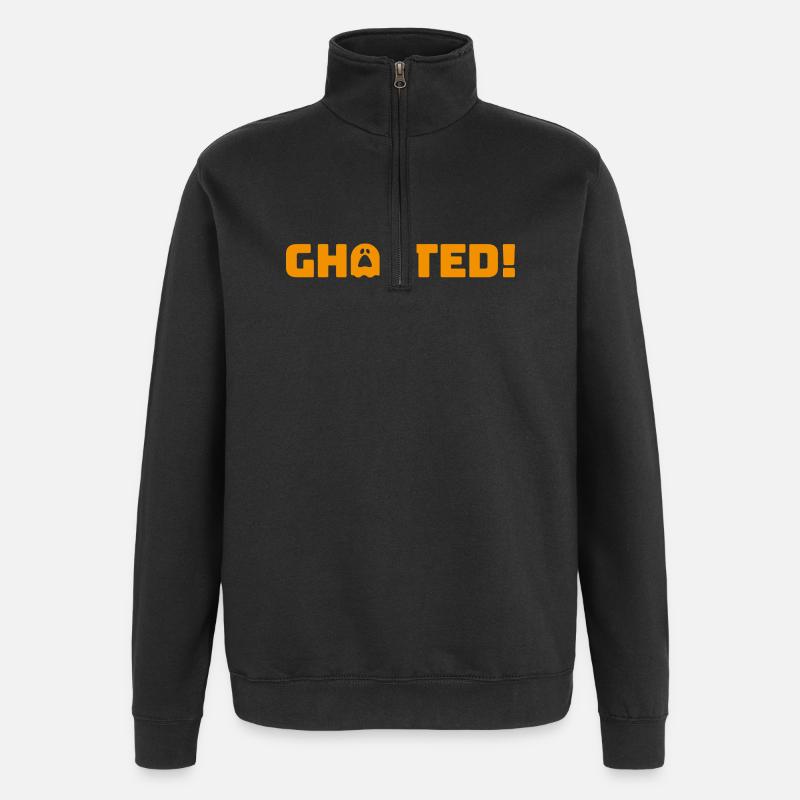 Ghosted2_Orange - Quarter-Zip Sweatshirt - black