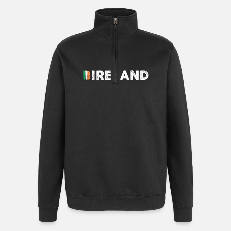 Drapeau de l’Irlande - Sweat à zip 1/4 - noir
