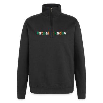 JOUR DE LA SAINT-PATRICK - Sweat à zip 1/4 - noir - Devant - AI Model Female 172 light (172cm) & AI Model Male 178 dark (178cm)