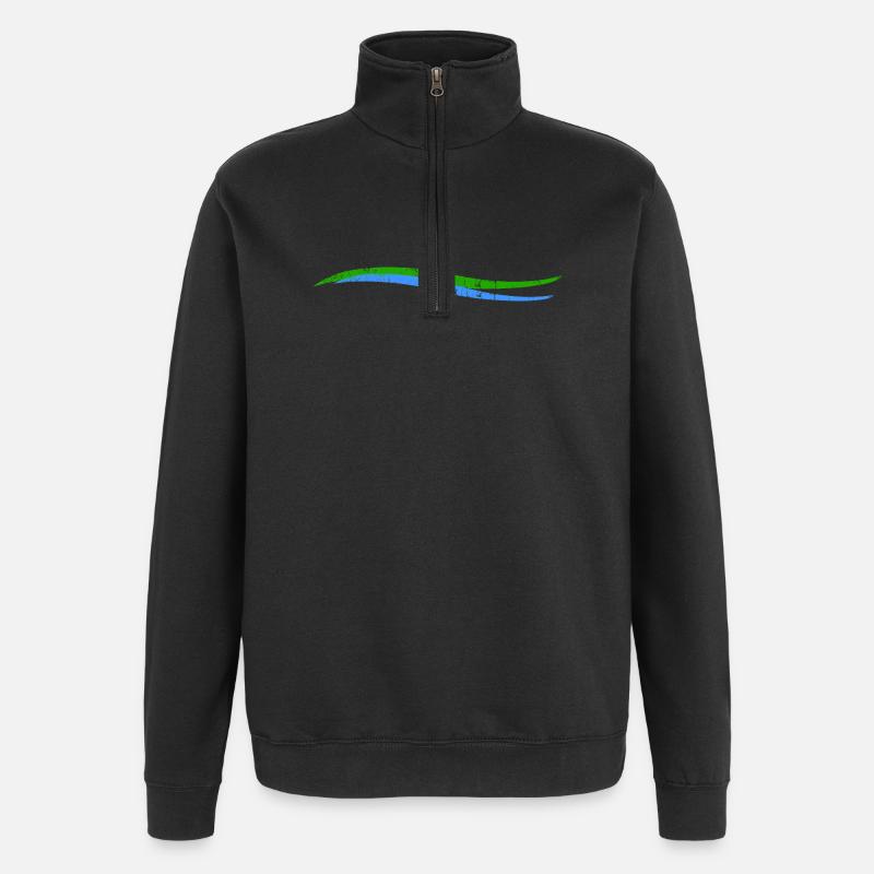 Vagues | Vague | Rivière terrestre - Sweat à zip 1/4 - noir