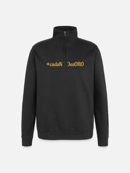 #cadaNIÑOesORO - Spanish lettering - Quarter-Zip Sweatshirt - black