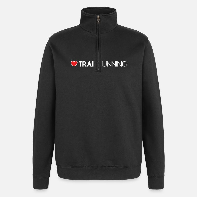 I Love Trail Running - Quarter-Zip Sweatshirt - black