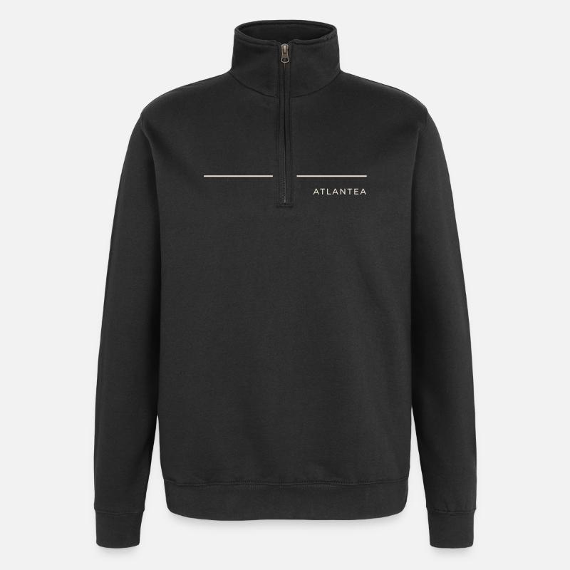 ATLANTEA - Horizon Line - Premium Summer - Quarter-Zip Sweatshirt - black