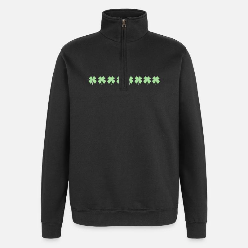 Trèfle pastel rangée - Sweat à zip 1/4 - noir